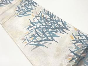 引箔草花模様織出し袋帯